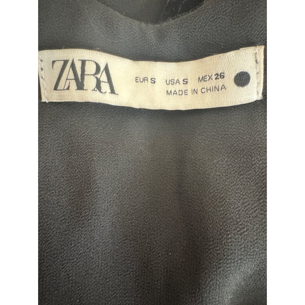 Zara Size S Black Velvet Strappy Back Sleeveless Polyester Top - Picture 3 of 13